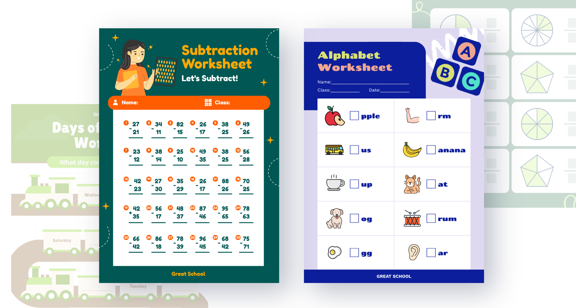 image of worksheet templates by piktochart
