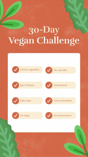 Vegan Challenge Instagram Story