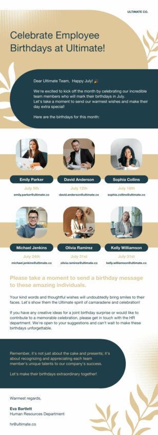 Birthday Wishes to Employee