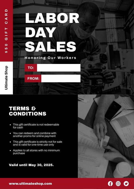 labor day sales card design