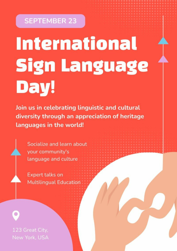 sign language day template