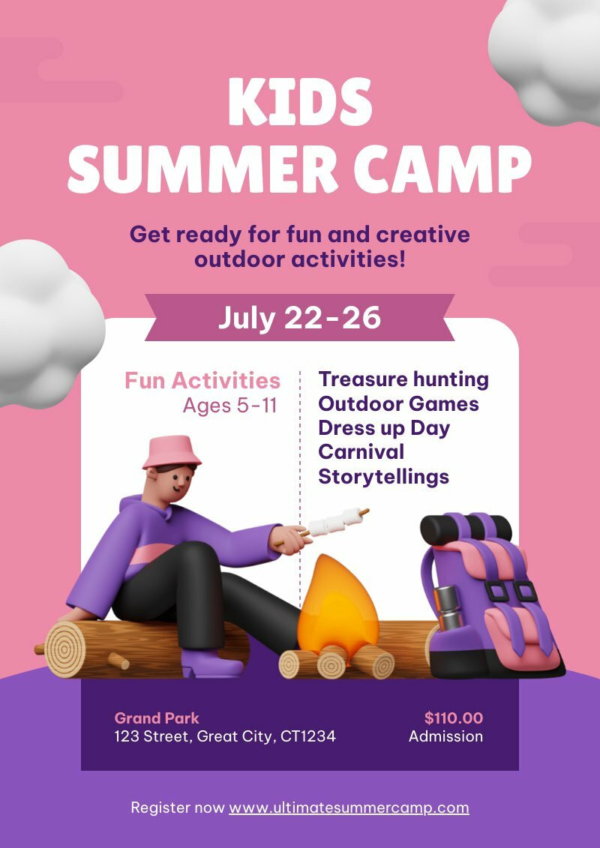 summer camp poster template