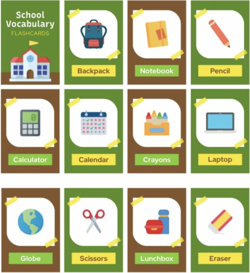 school vocabulary flashcard