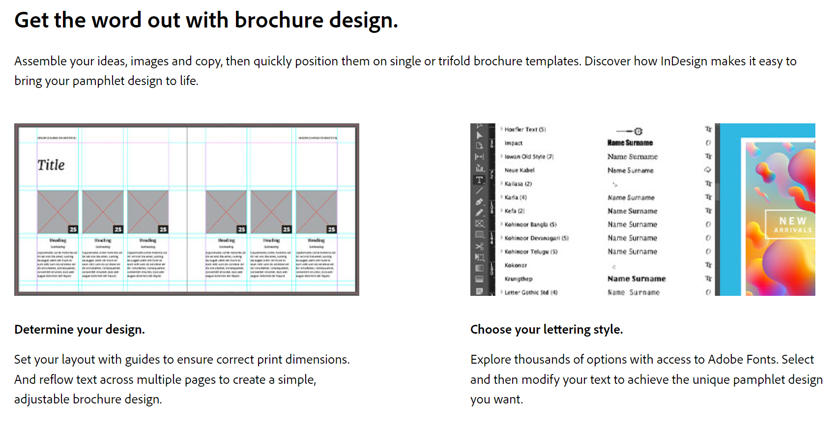 adobe indesign brochure design software screenshot