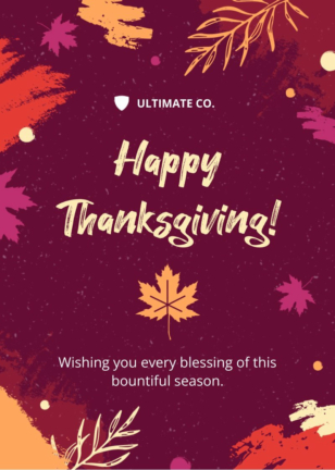 Thanksgiving Card for Business