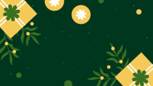 Green Christmas Zoom Background