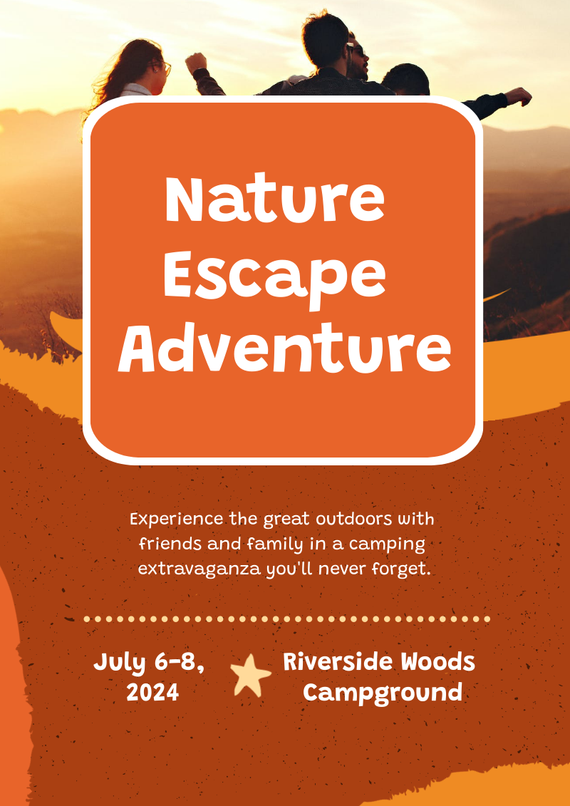 nature adventure outdoor event poster template by piktochart ai