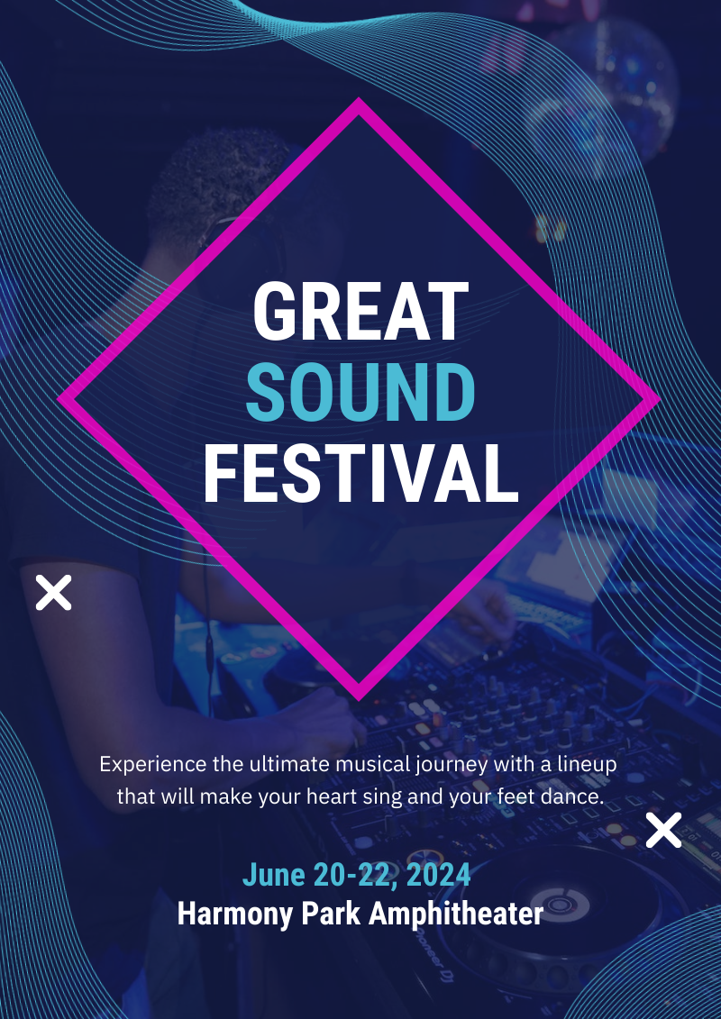 music festival event poster by piktochart ai