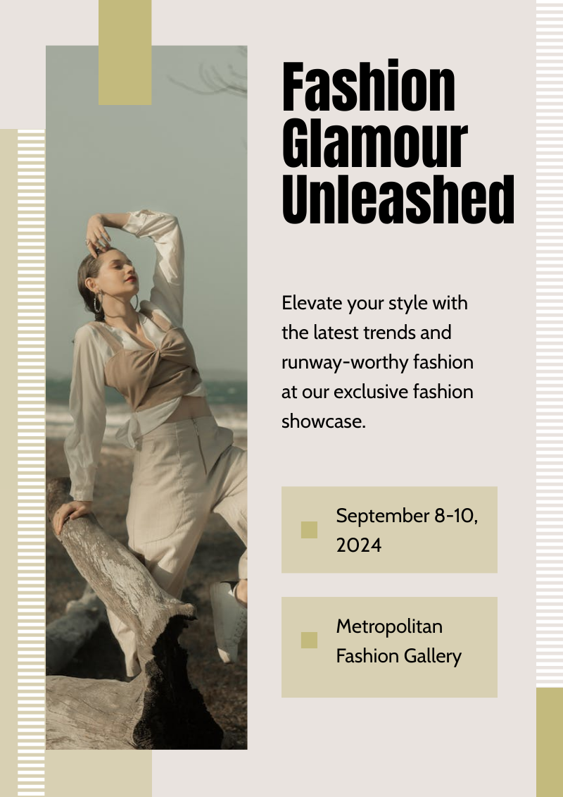 fashion event poster template by piktochart ai