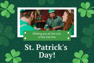Green Happy St. Patrick’s Day LinkedIn Post