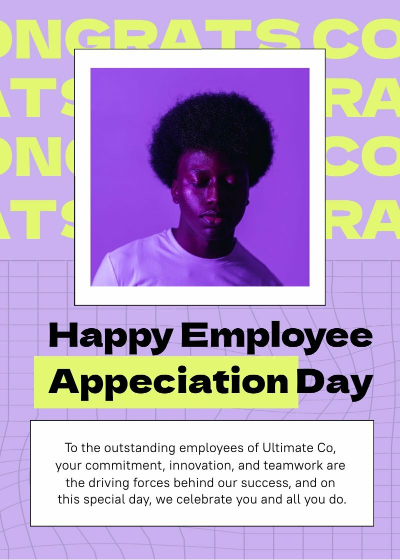 Happy Employee Appreciation Day Card - Piktochart