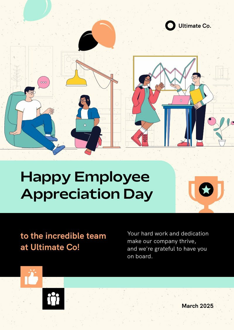 Happy Employee Appreciation Day Poster - Piktochart