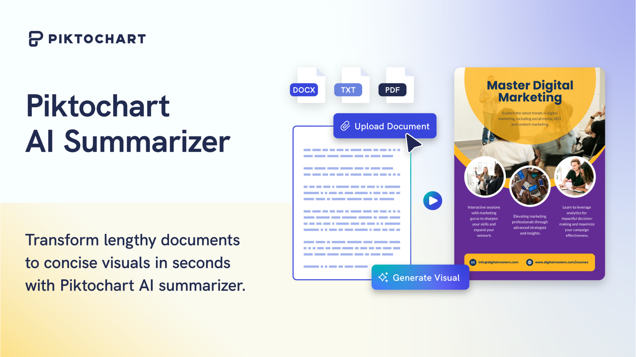 Free AI Summary Generator: Transform lengthy content to concise visuals