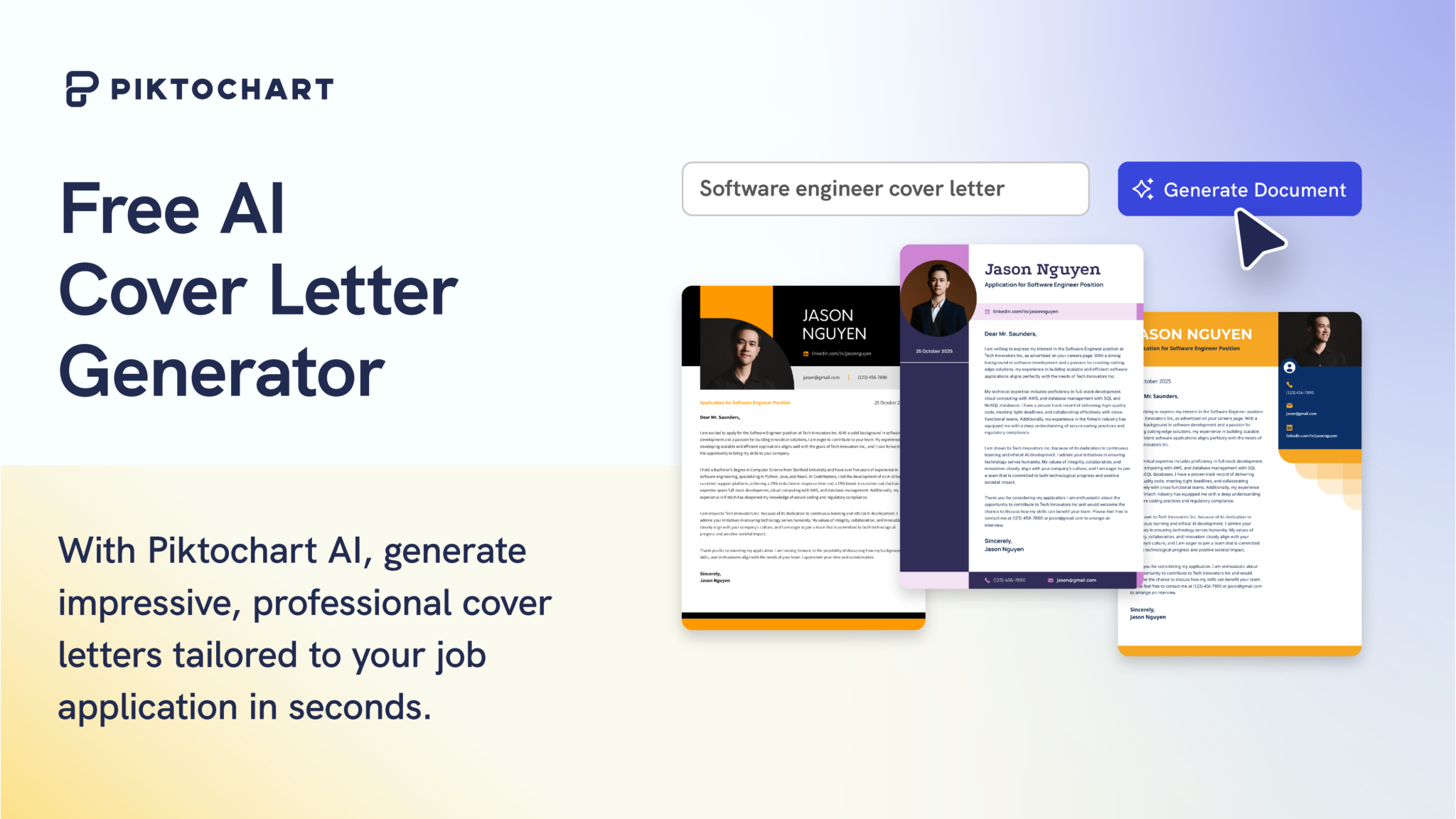 Free AI Cover Letter Generator: Instantly generate cover letters