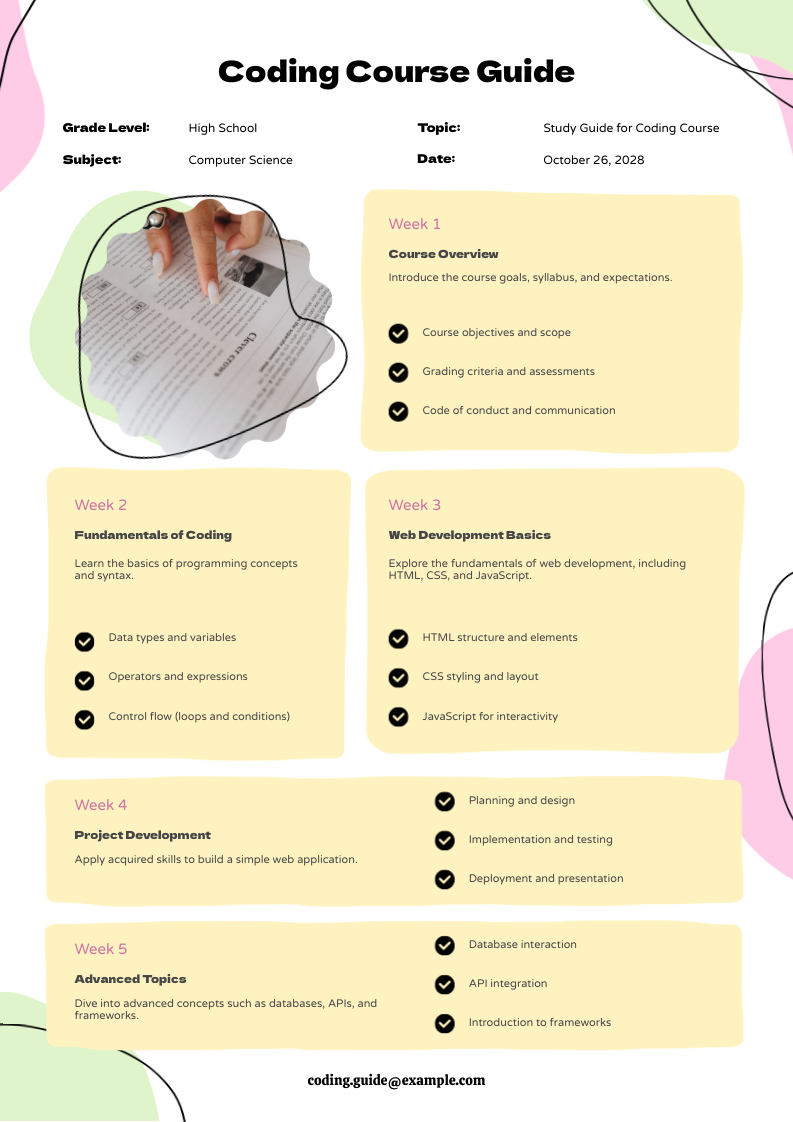 piktochart study guide template