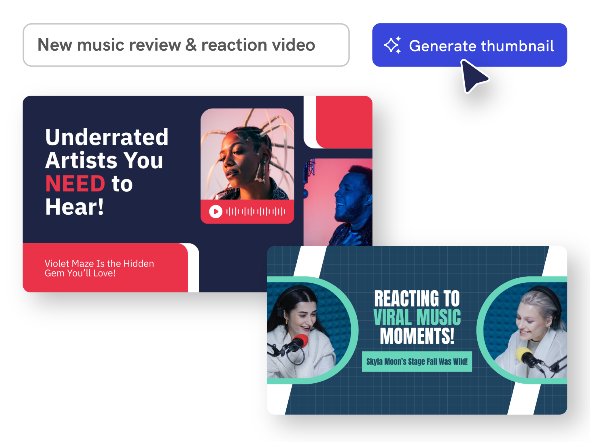 generate YouTube thumbnail in seconds with Piktochart AI