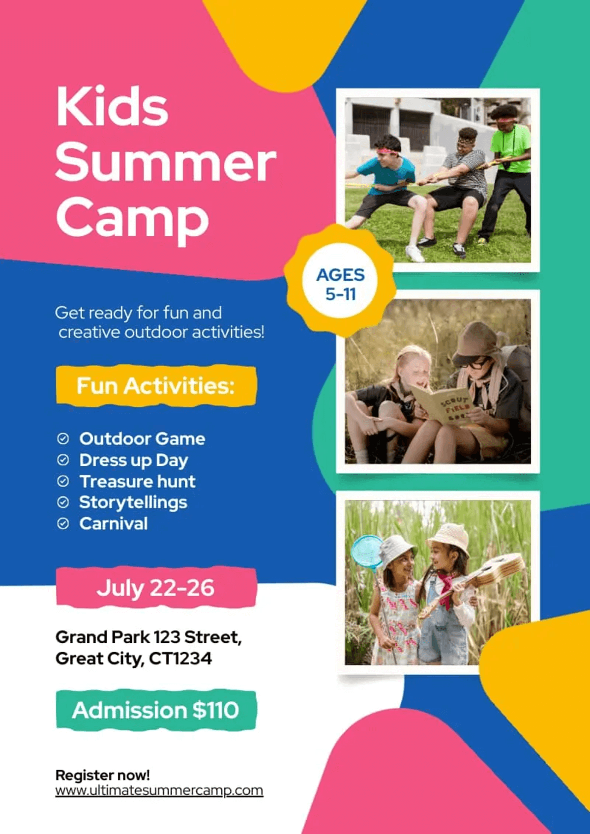 poster for kids summer camp