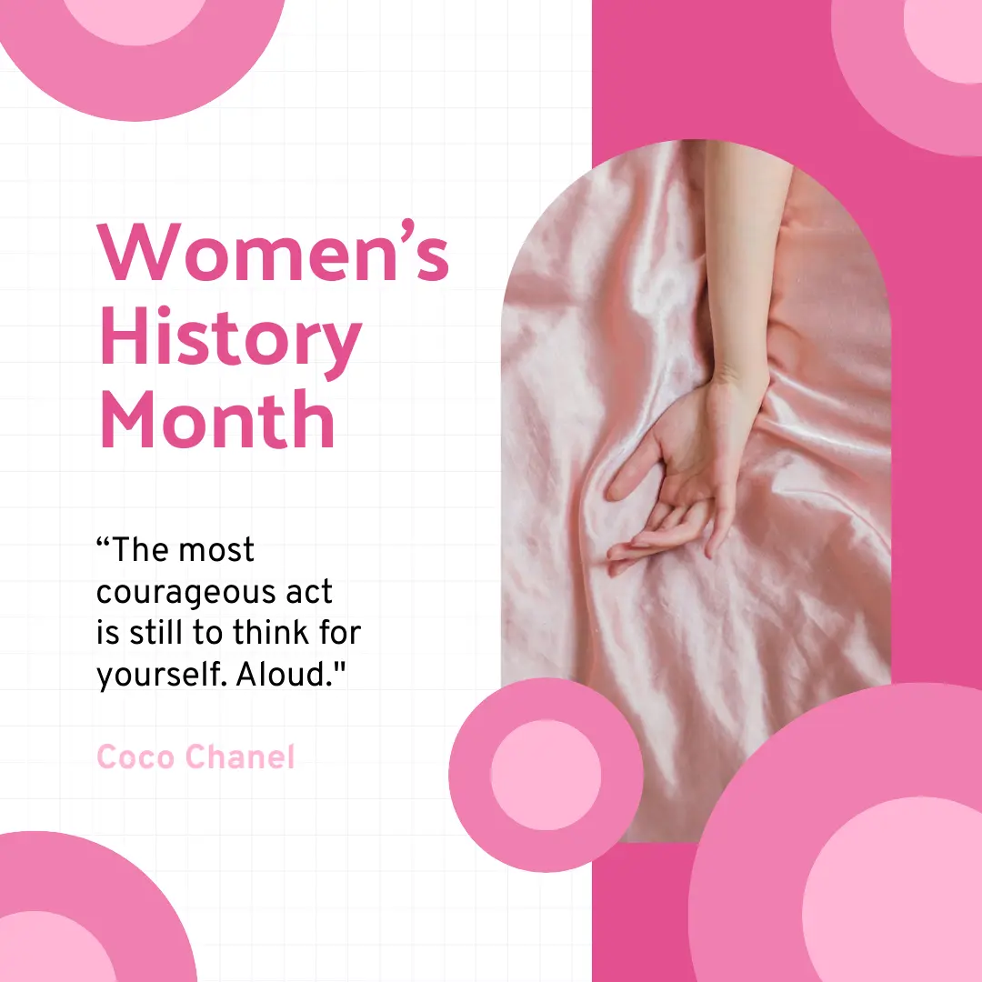 womens history month white and pink