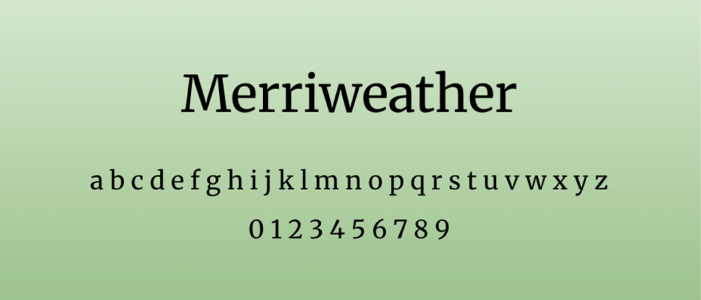 merriweather, a serif typeface designed for optimal readability on screens, this professional font provides excellent clarity in long-form content, the perfect font for those wanting to choose the right professional font that works across print and digital media