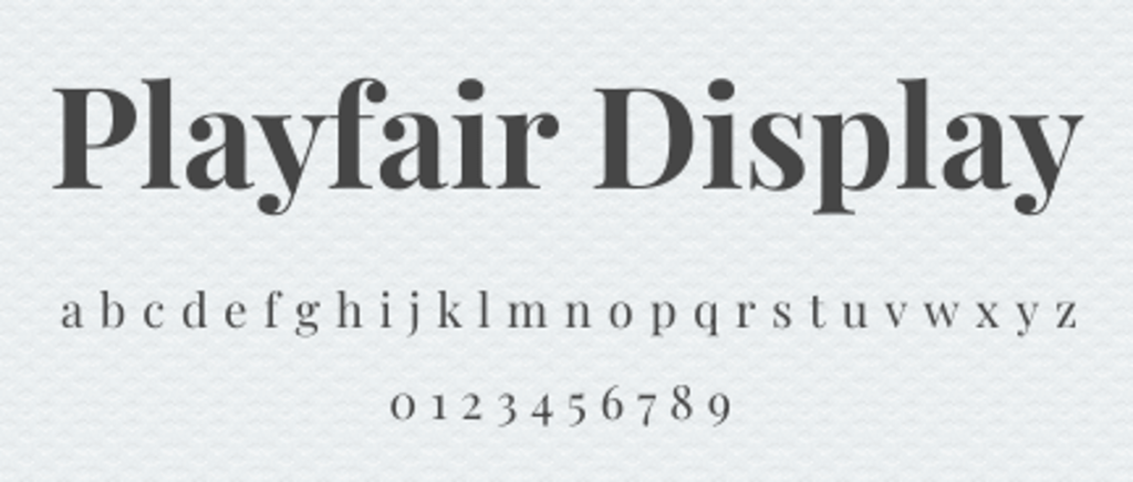 playfair display, a distinctive serif typeface with dramatic thick-thin transitions, ideal for headers in professional documents, this font can make a strong impression in graphic design and typographic design where professional appearance is paramount