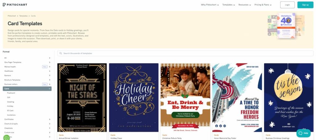 Piktochart card templates for thank you notes