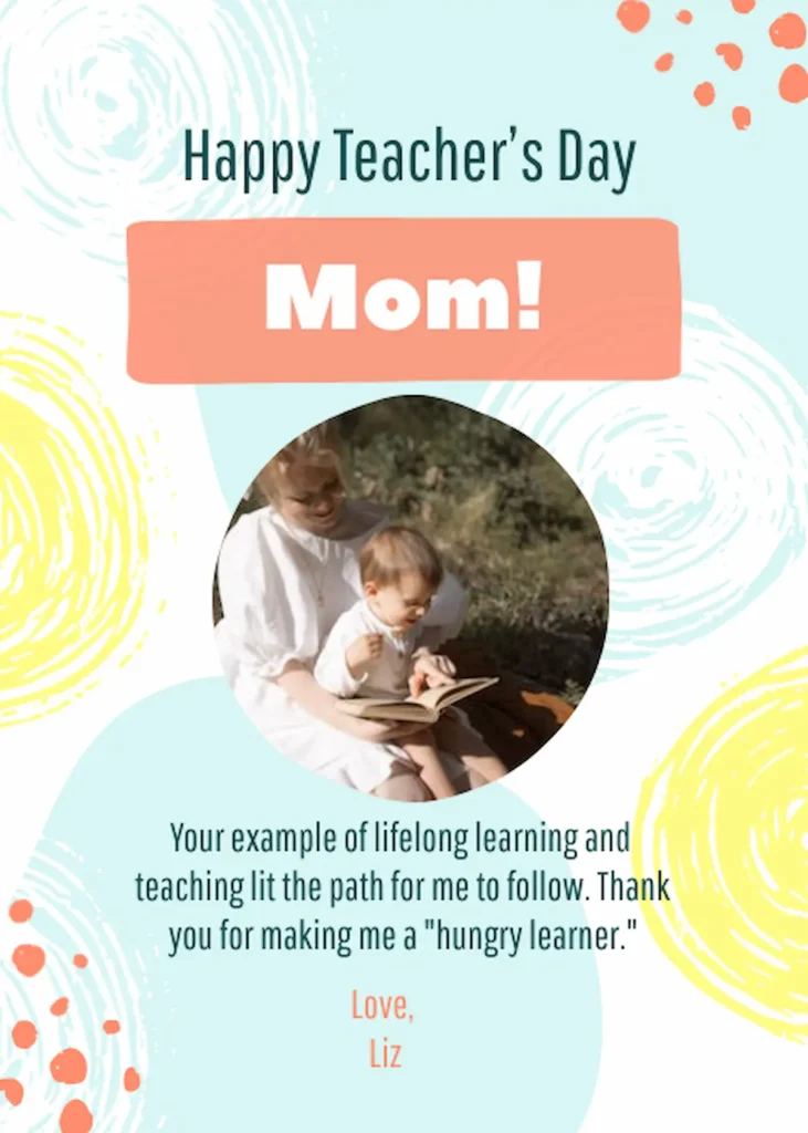 thank you note example for moms