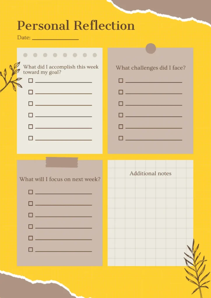 reflection sheet template