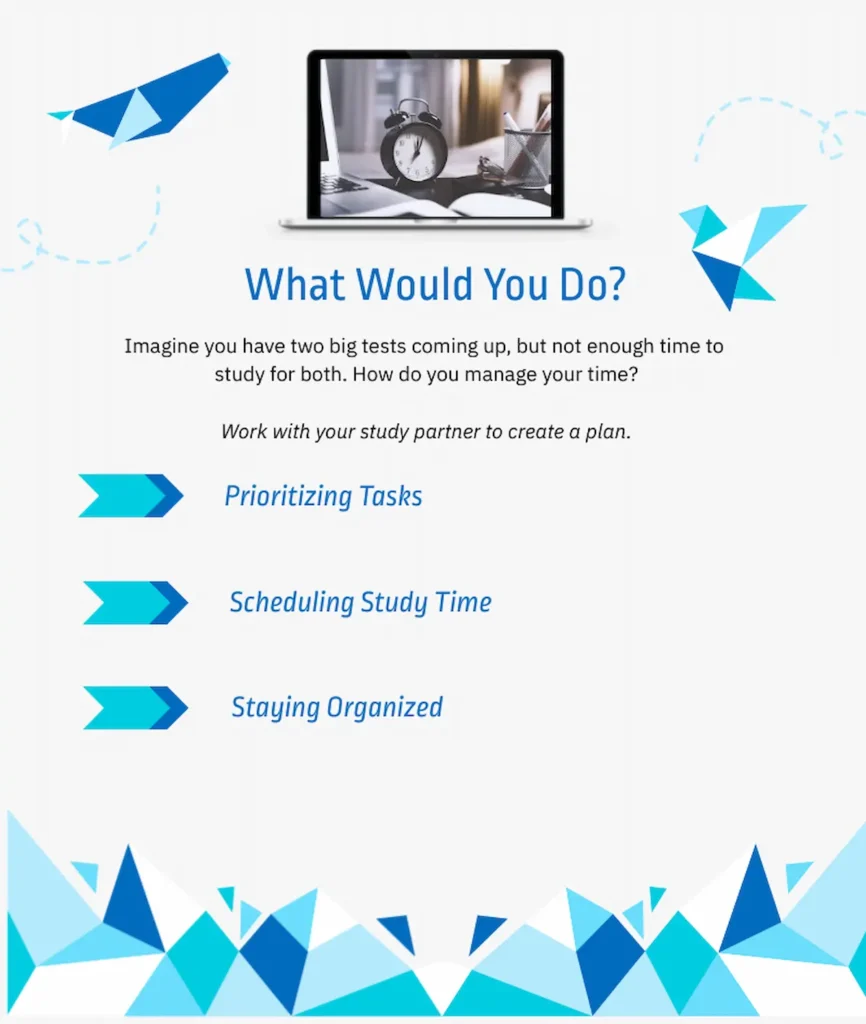 worksheet for presenting problem-solving scenarios