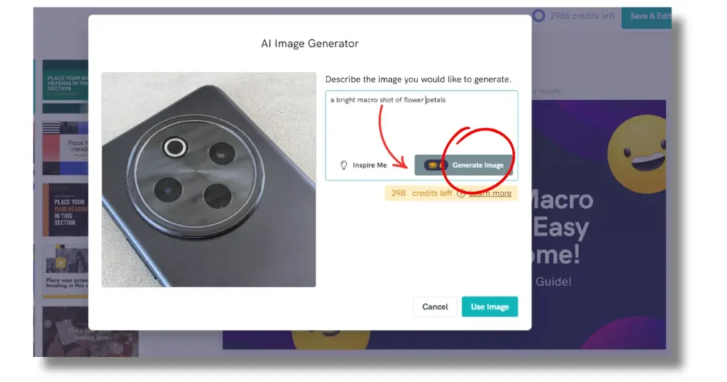 ai image generator screenshot