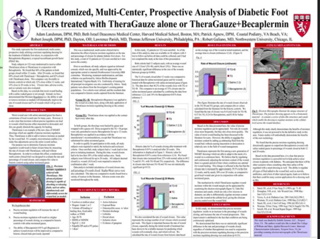 university poster showing research of diabetic foot ulcers