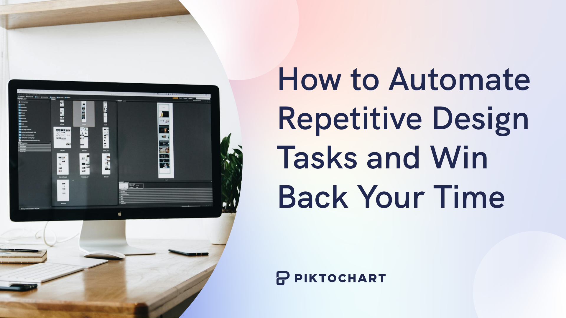 how to automate design tasks featured image, picture of a mac showing a figma workflow