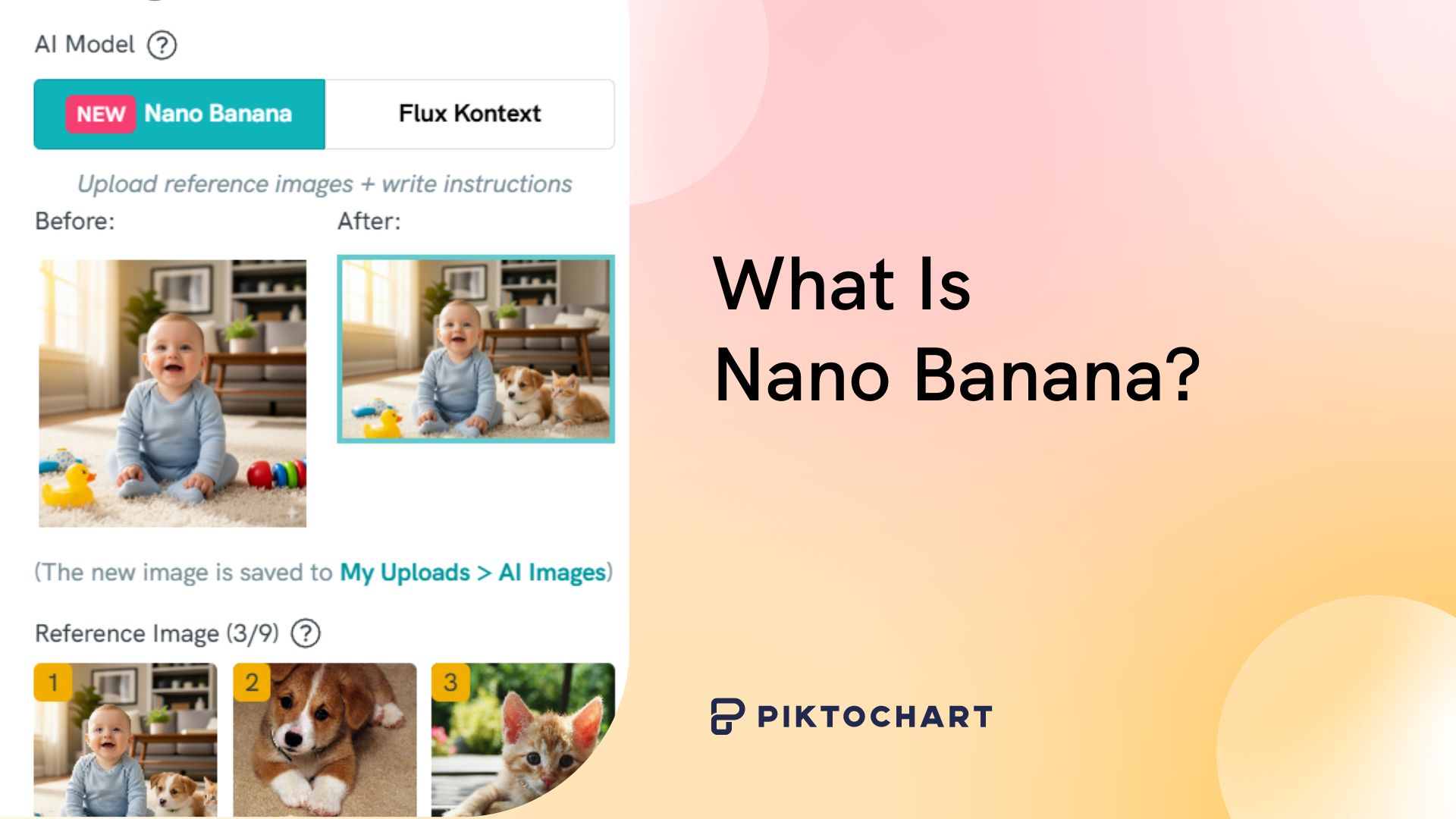 featured image for piktochart article on nano banana