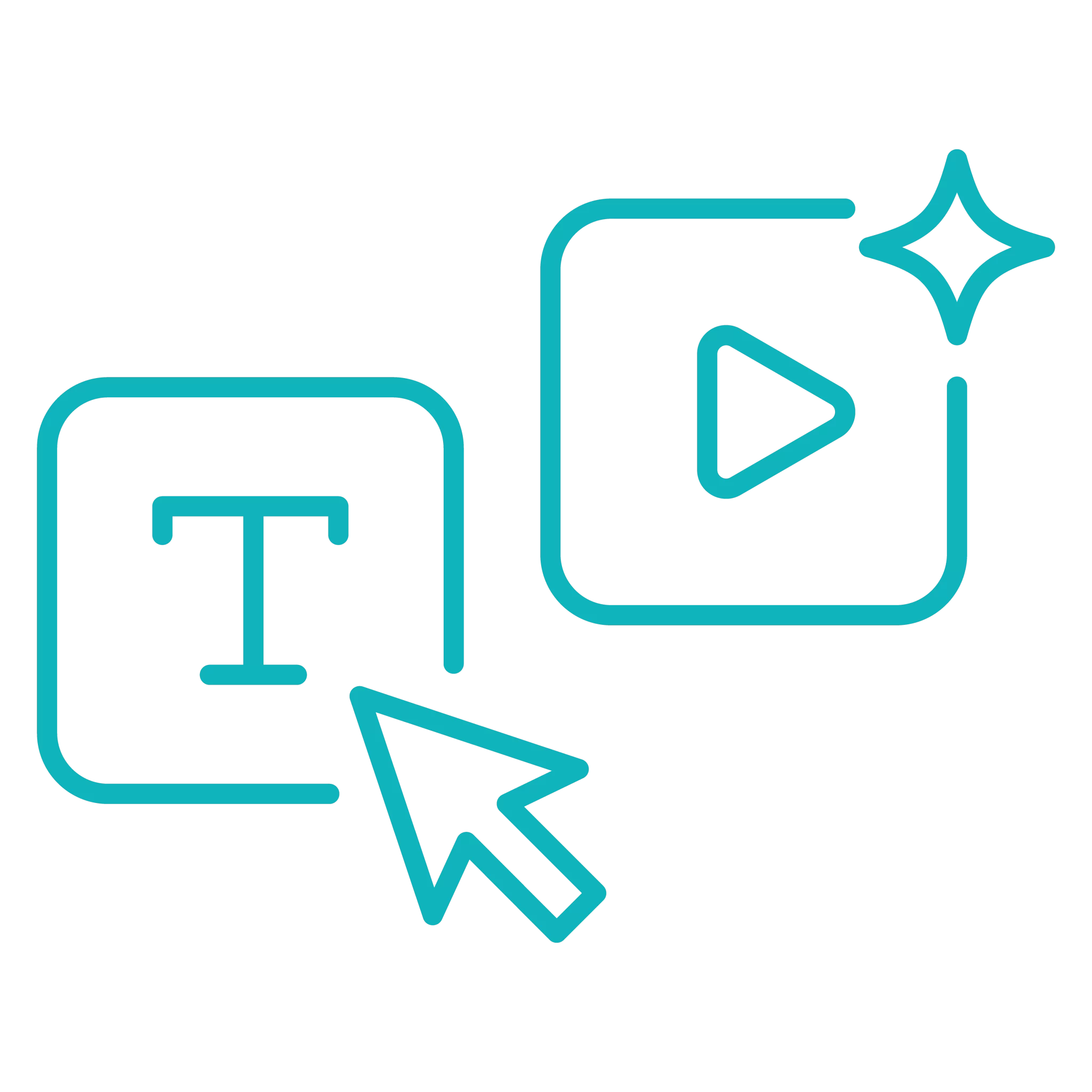 square icon of a mouse icon clicking generate video for pikto ai generating videos using sora 2 ai video generator