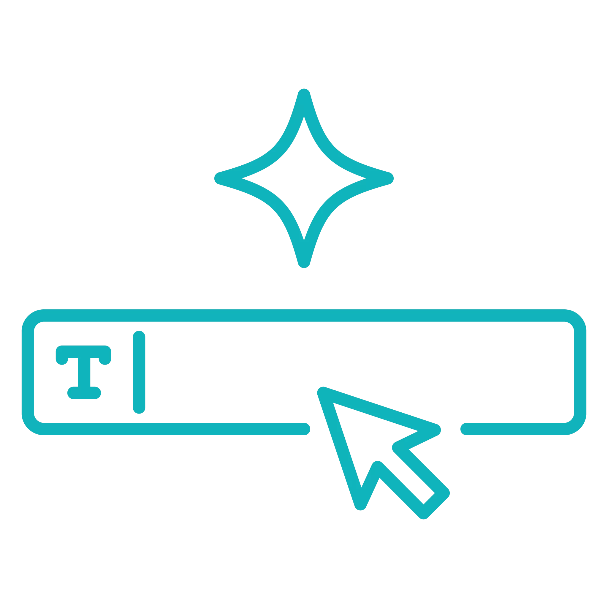 veo 3.1 text-to-video interface featuring four-pointed star sparkle icon above input field with cursor pointer demonstrating prompt-based video generation and creative content creation tools