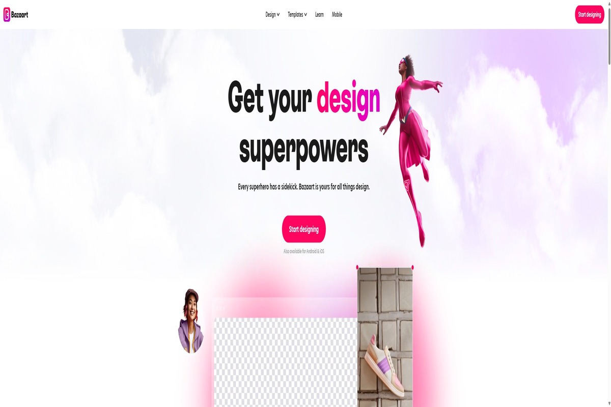 Bazaart homepage screenshot